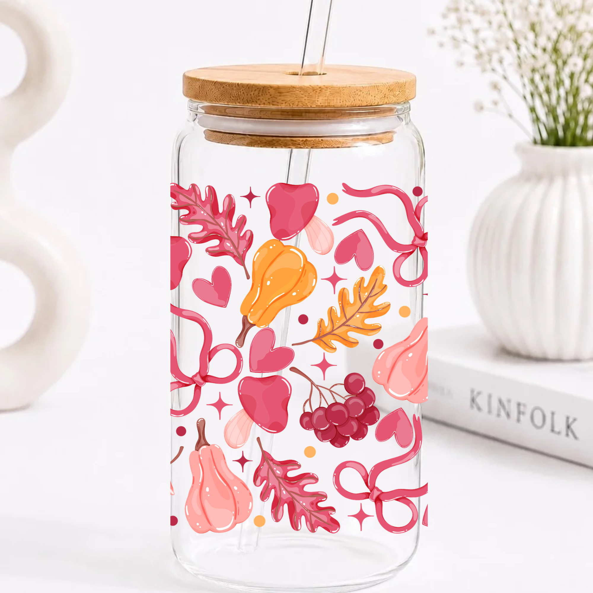 Pink Autumn Trinkglas | 16 oz