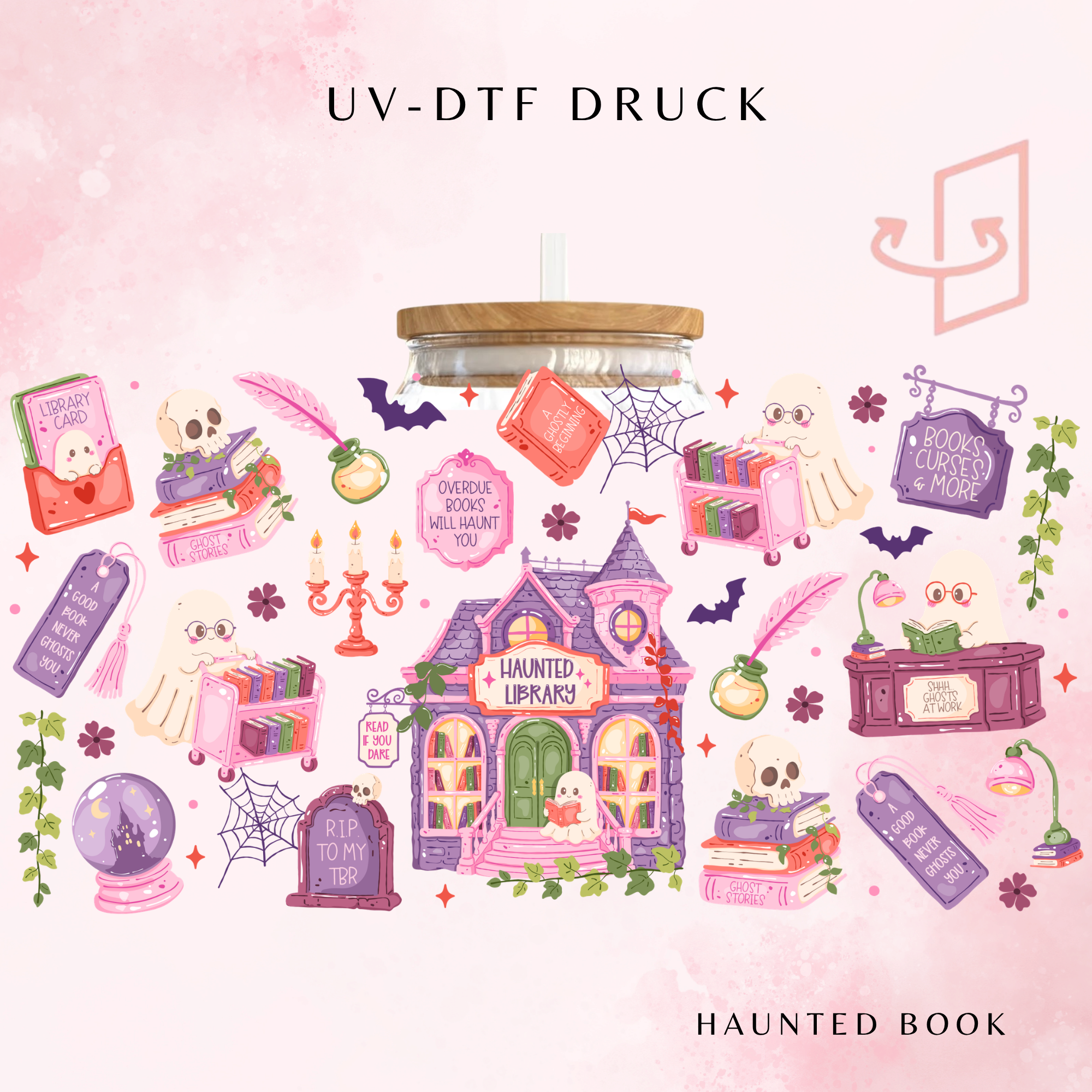 Haunted Book Trinkglas | 16 oz