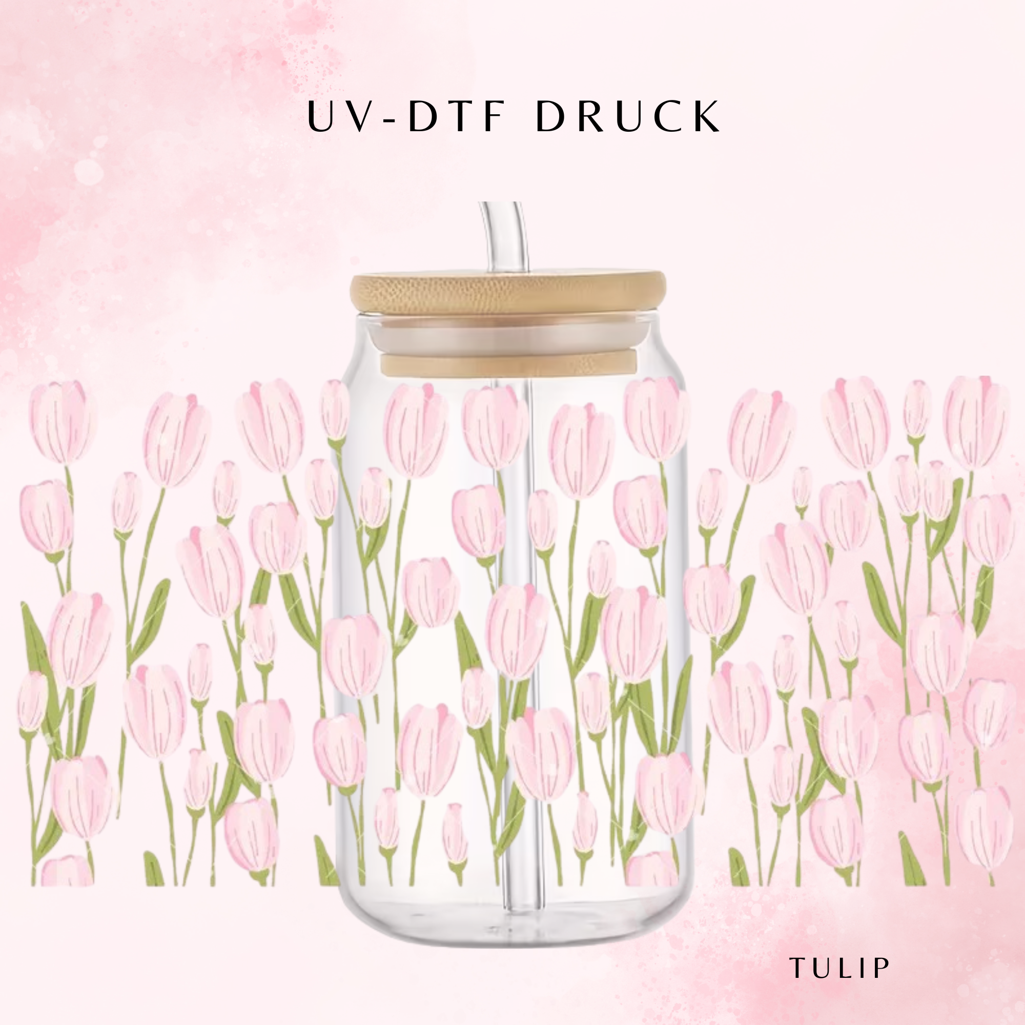 Pastell Tulip Trinkglas 🌷🌸 | 16 oz